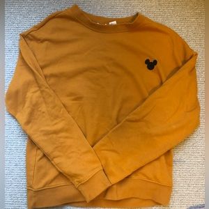 Yellow, Mickey Mouse, crewneck, women’s medium, H&M